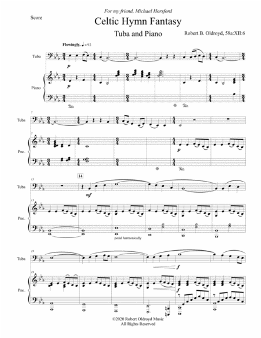 Celtic Hymn Fantasy for Tuba and Piano Tuba scores gallery preview page 2