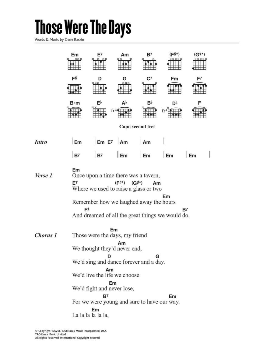 Those Were The Days Acoustic Guitar scores gallery preview page 1