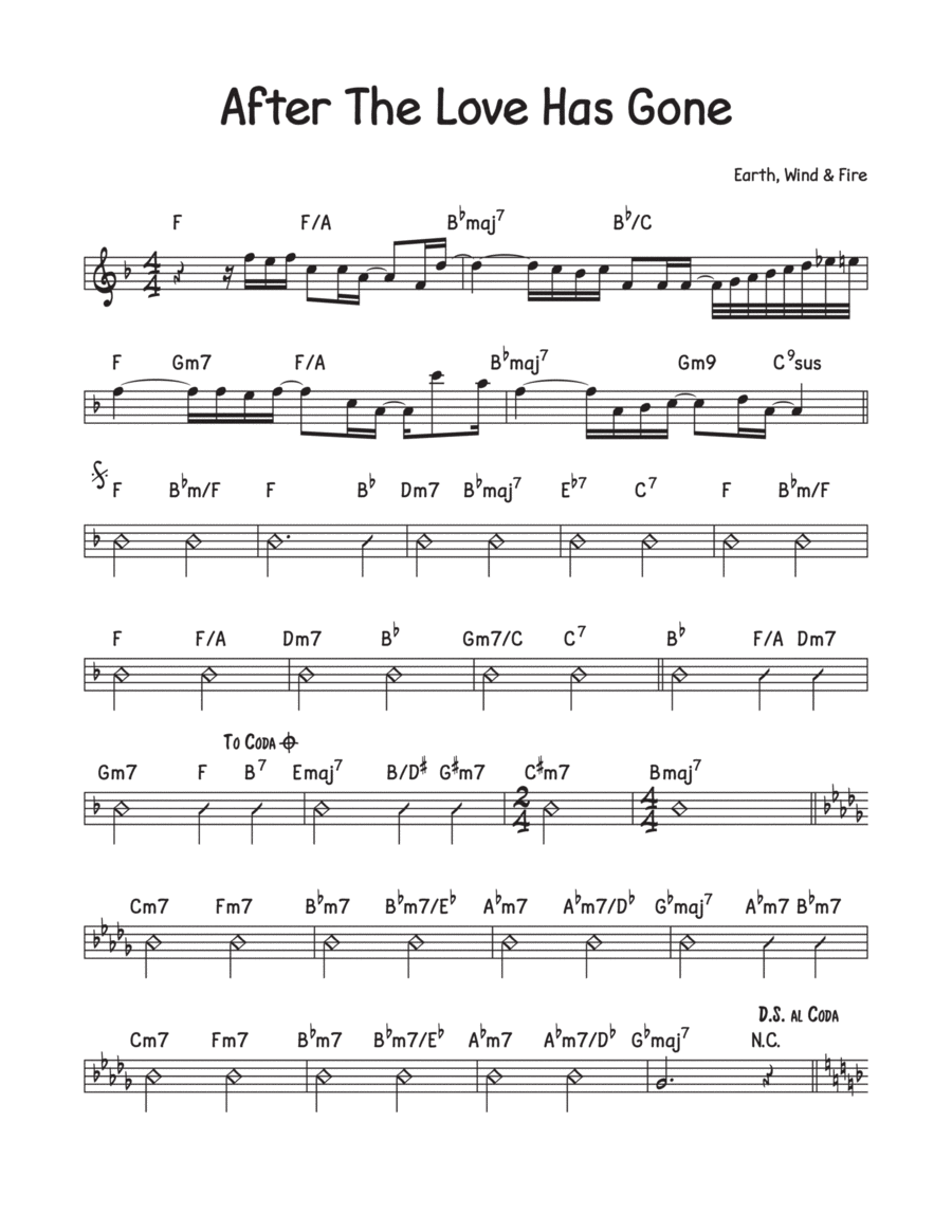 After The Love Has Gone Piano, Vocal, Guitar scores gallery preview page 1