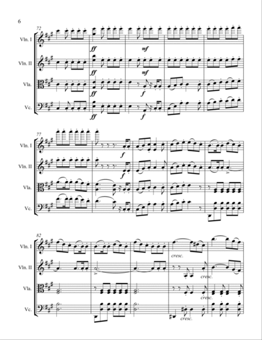 Hunting Song String Quartet scores gallery preview page 6
