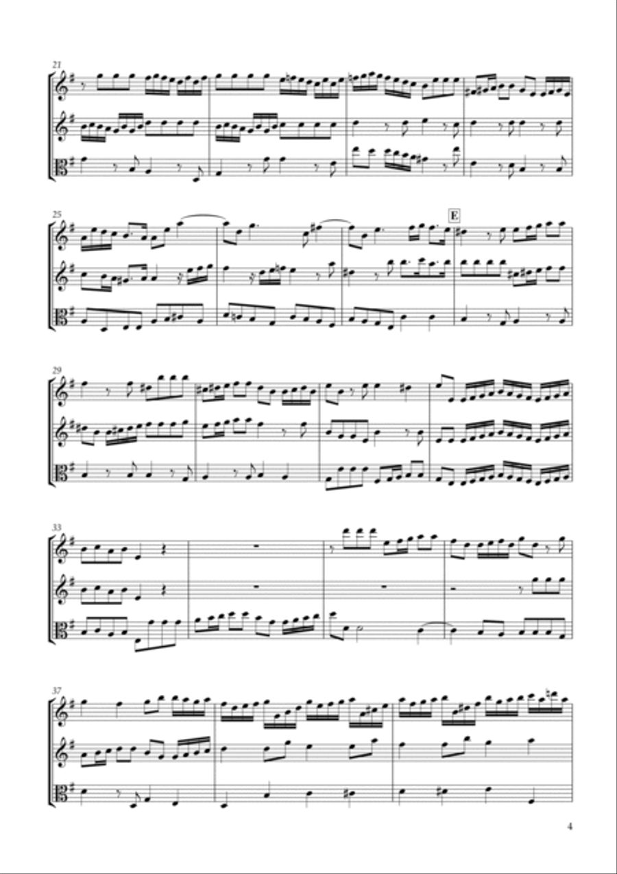 Six Sonatas No.5 for two Violins & Viola Op.7-5 String Duet scores gallery preview page 4