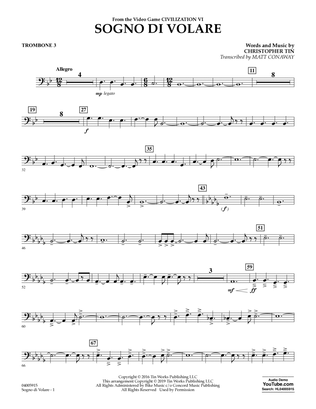 Sogno di Volare (from Civilization VI) (arr. Matt Conaway) - Trombone 3