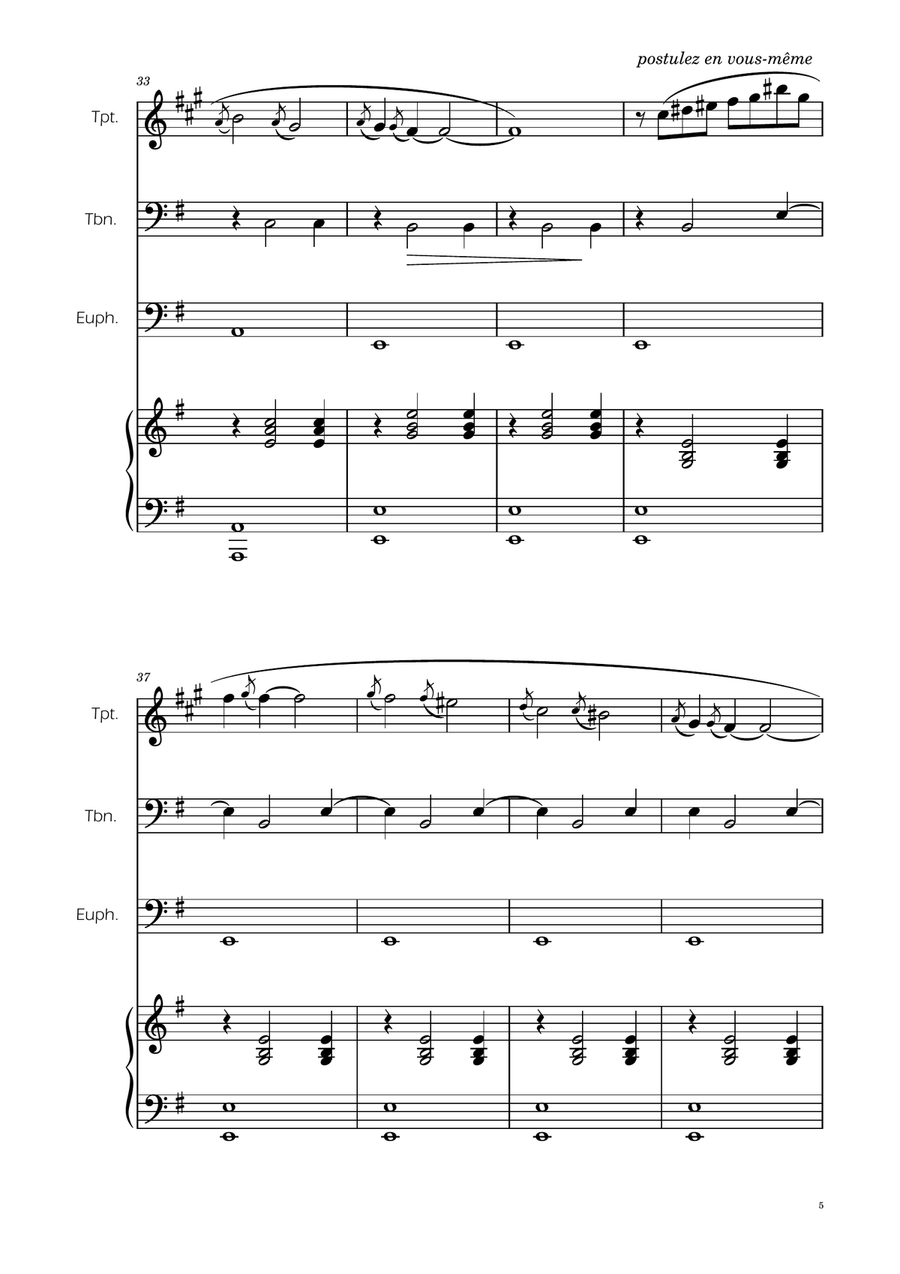 Erik Satie - Gnosienne no1 - Brass Trio w/ Piano Brass Trio scores gallery preview page 5