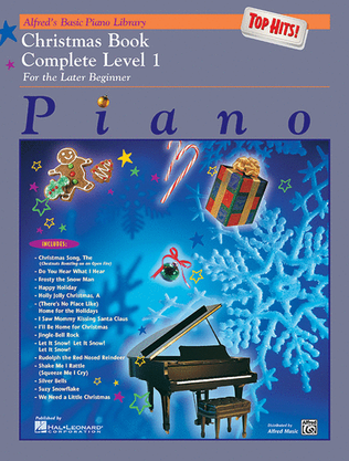 Book cover for Alfred's Basic Piano Course Top Hits! Christmas Complete, Book 1