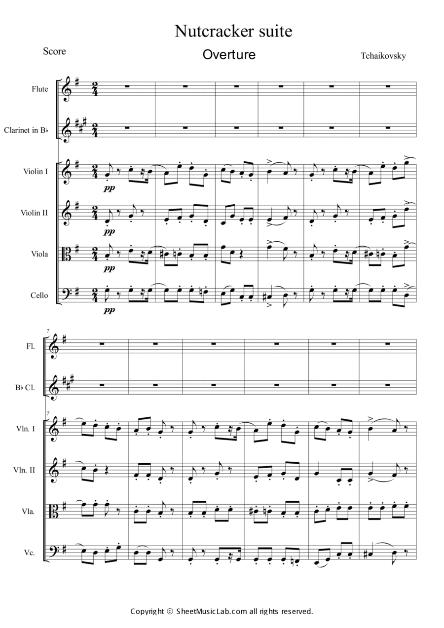 Nutcracker Op.71a - Overture Orchestra scores gallery preview page 1