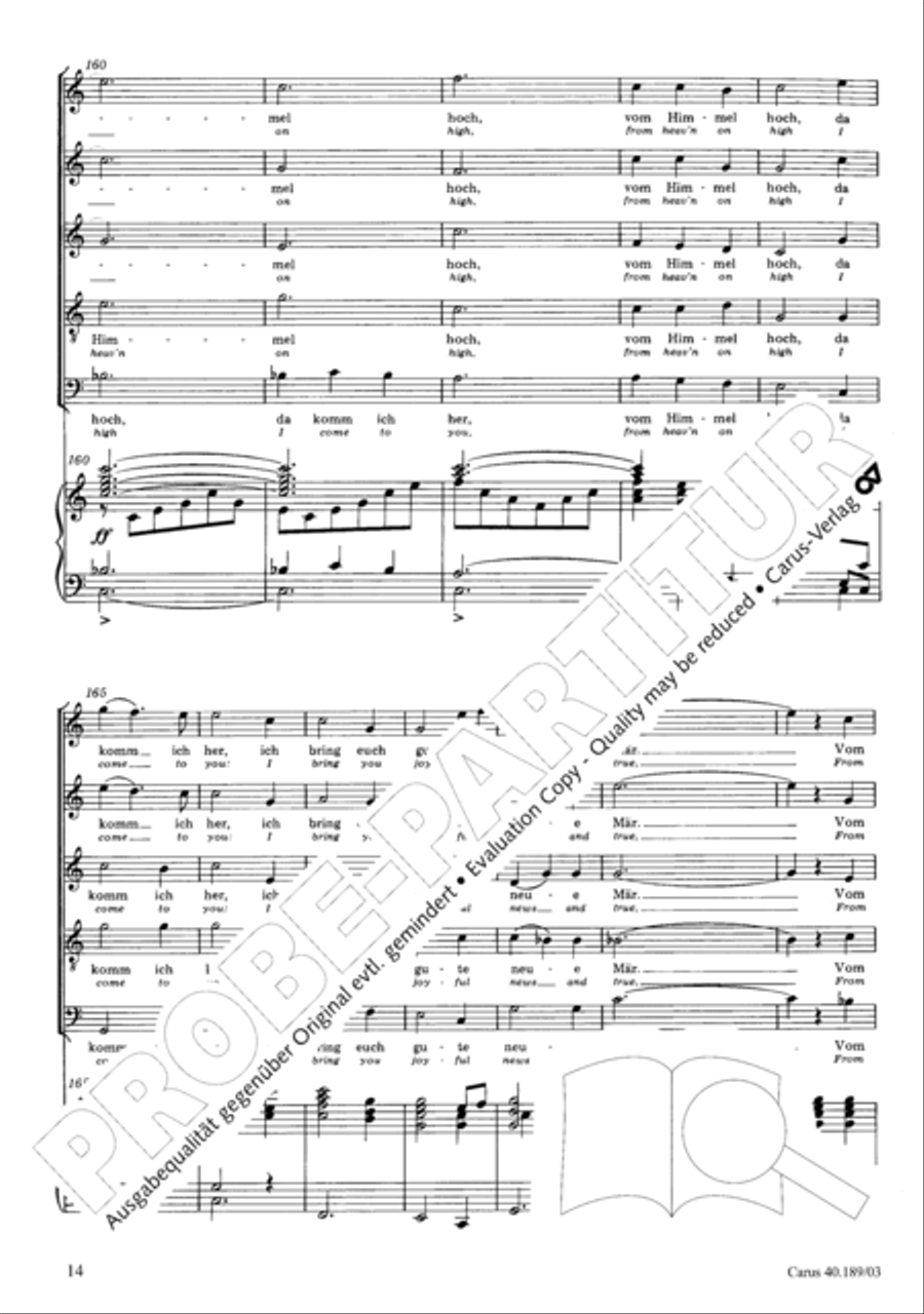 From heav'n on high (Vom Himmel hoch) SSATB scores gallery preview page 15