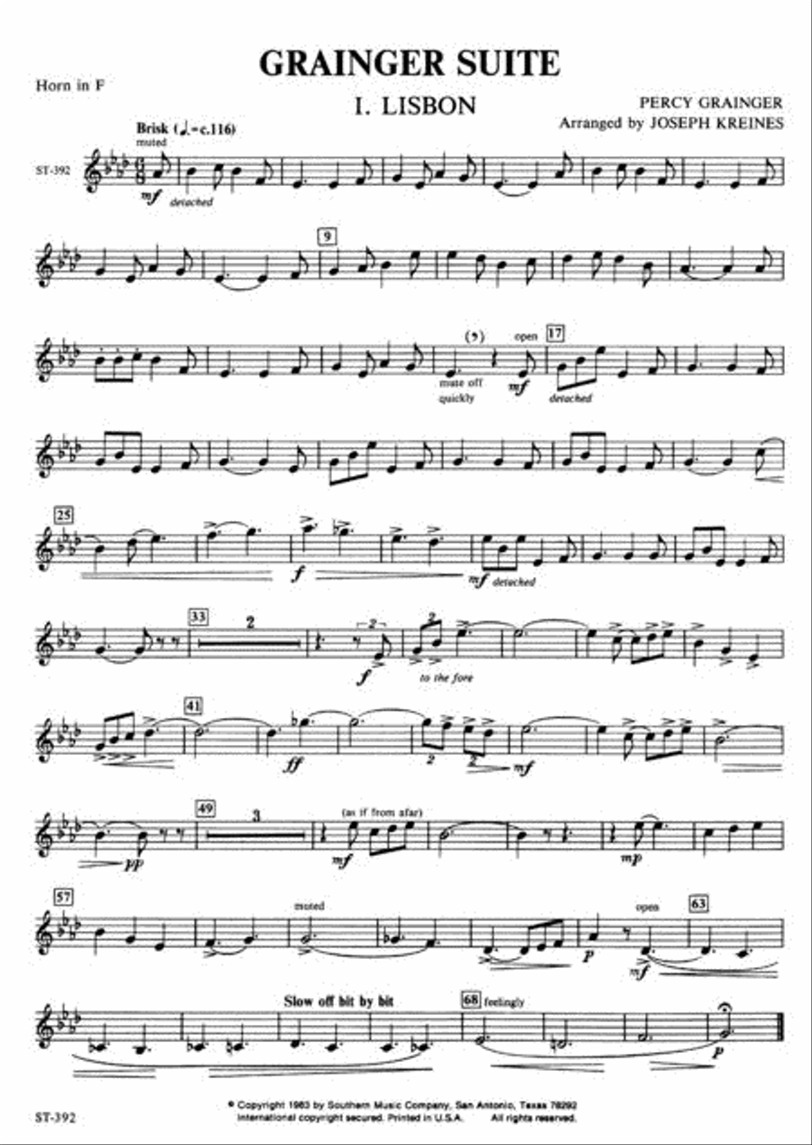 Percy Grainger Suite Brass Quintet scores gallery preview page 6