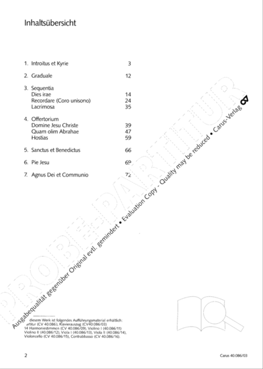 Requiem in C minor 4-Part scores gallery preview page 3