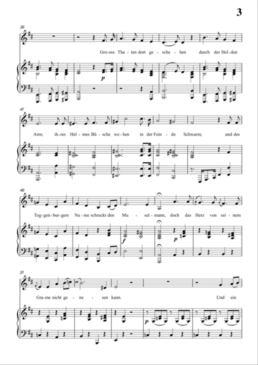 Schubert-Ritter Toggenburg in D for Vocal and Piano Voice scores gallery preview page 4