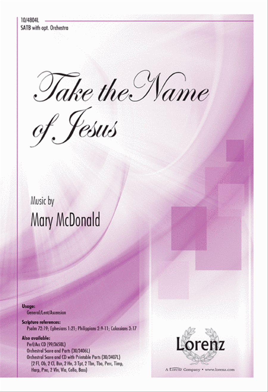 Take the Name of Jesus 4-Part scores gallery preview page 1