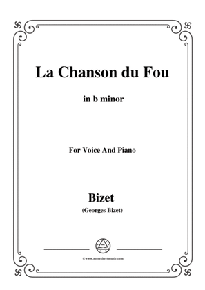 Book cover for Bizet-La Chanson du Fou in b minor,for voice and piano