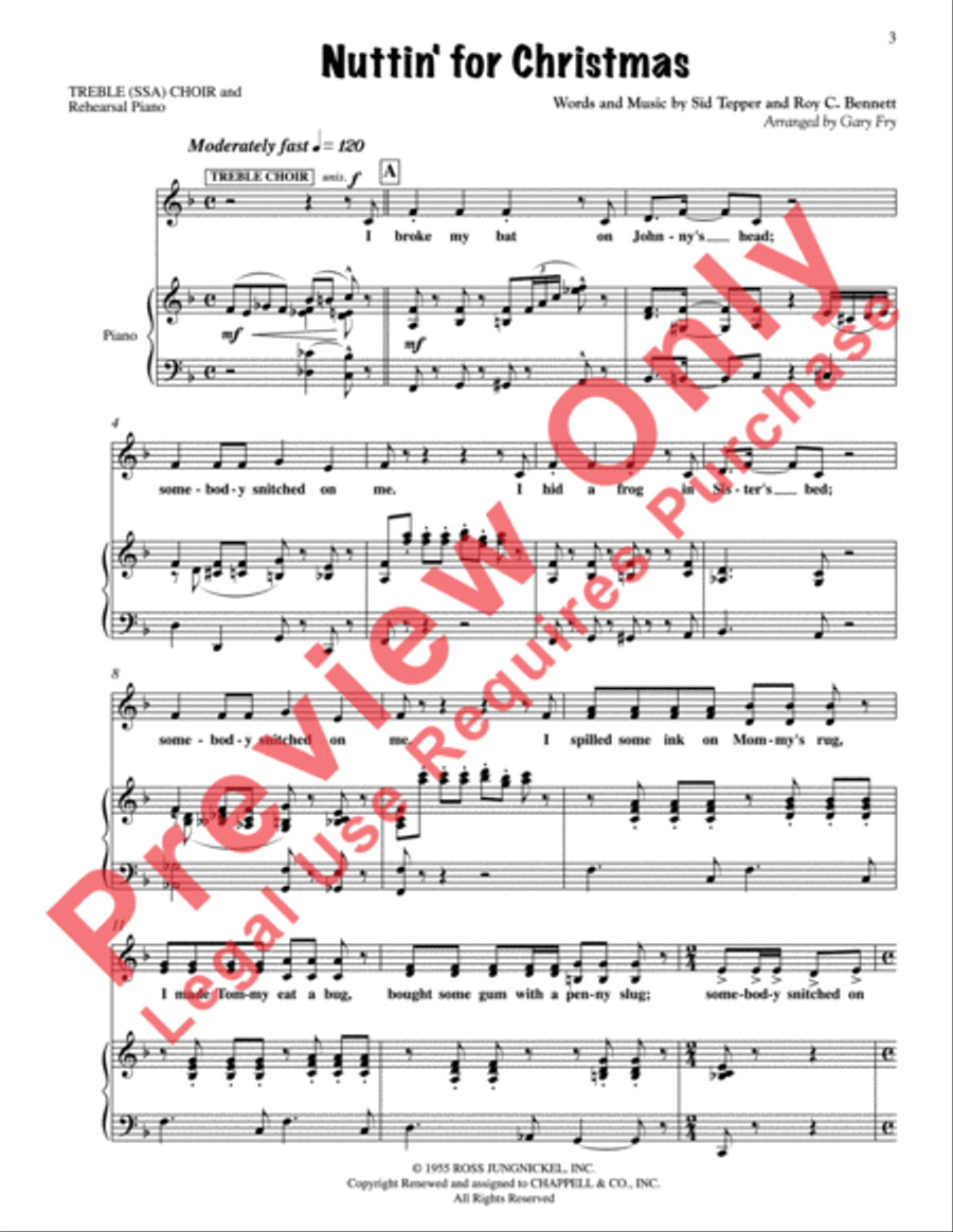 Nuttin' for Christmas Women's Choir scores gallery preview page 3