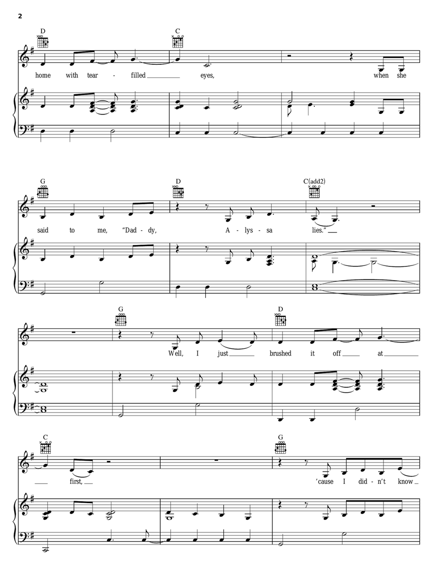 Alyssa Lies Piano, Vocal, Guitar scores gallery preview page 2