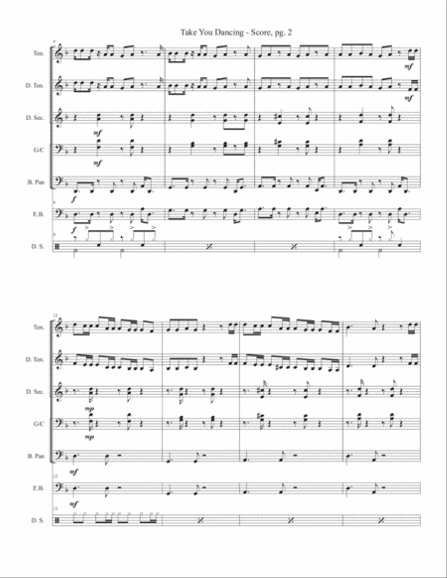 Take You Dancing Percussion Ensemble scores gallery preview page 2