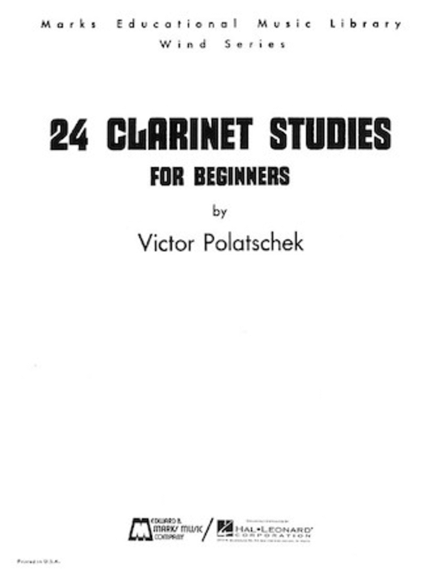 24 Clarinet Studies for Beginners Clarinet scores gallery preview page 1
