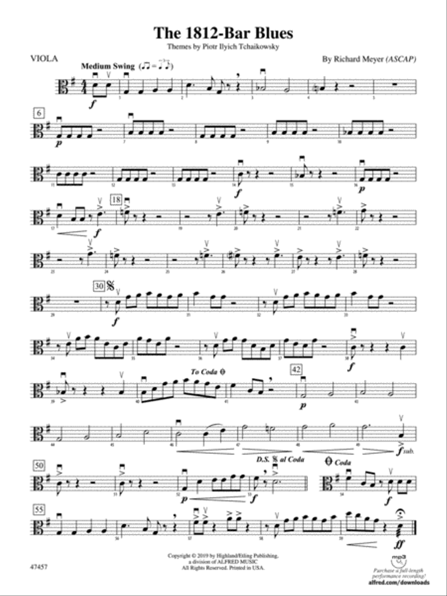 The 1812-Bar Blues: Viola String Orchestra scores gallery preview page 1