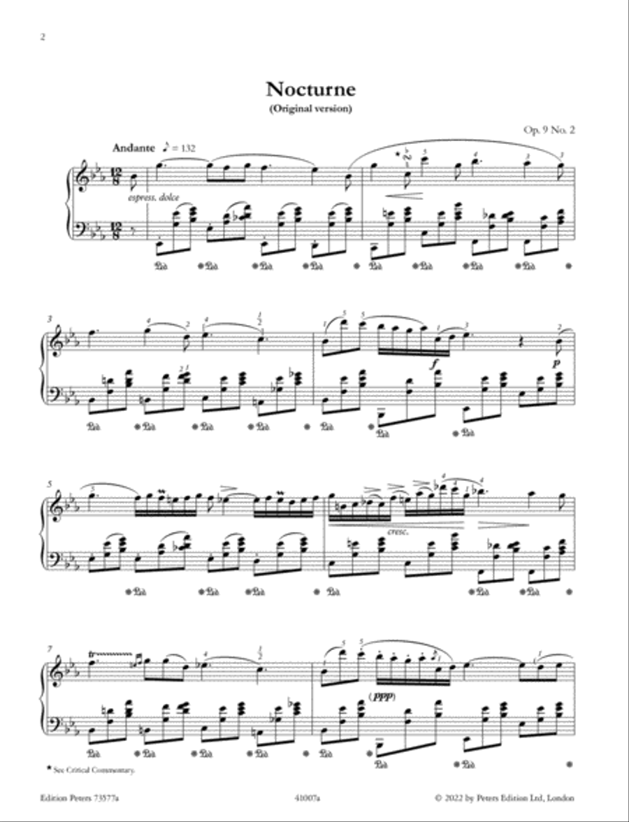Nocturne in E flat major, Op. 9 No. 2 (comparative edition) Piano scores gallery preview page 3