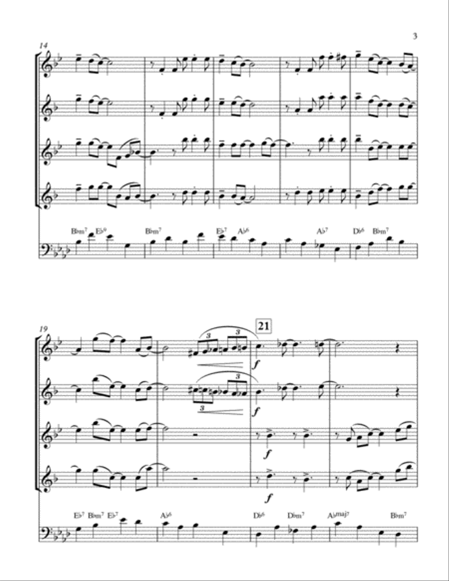 It's Only A Paper Moon Saxophone Quartet scores gallery preview page 3
