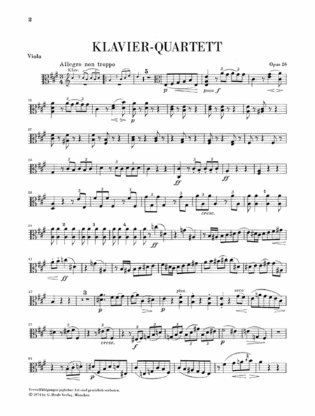 Piano Quartet A Major Op. 26