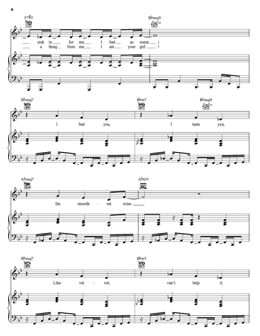 Velvet Piano, Vocal, Guitar scores gallery preview page 4