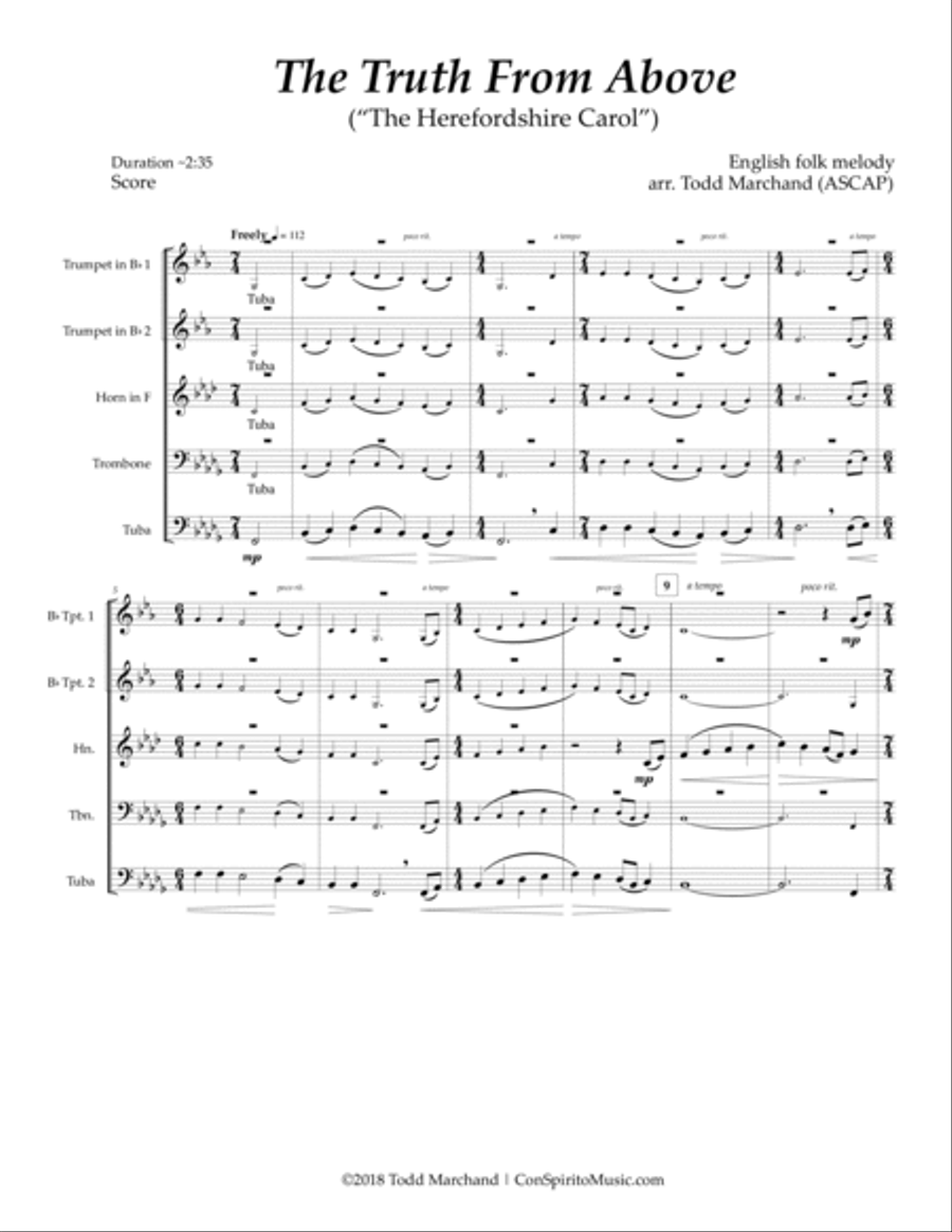 The Truth From Above - brass quintet image number null
