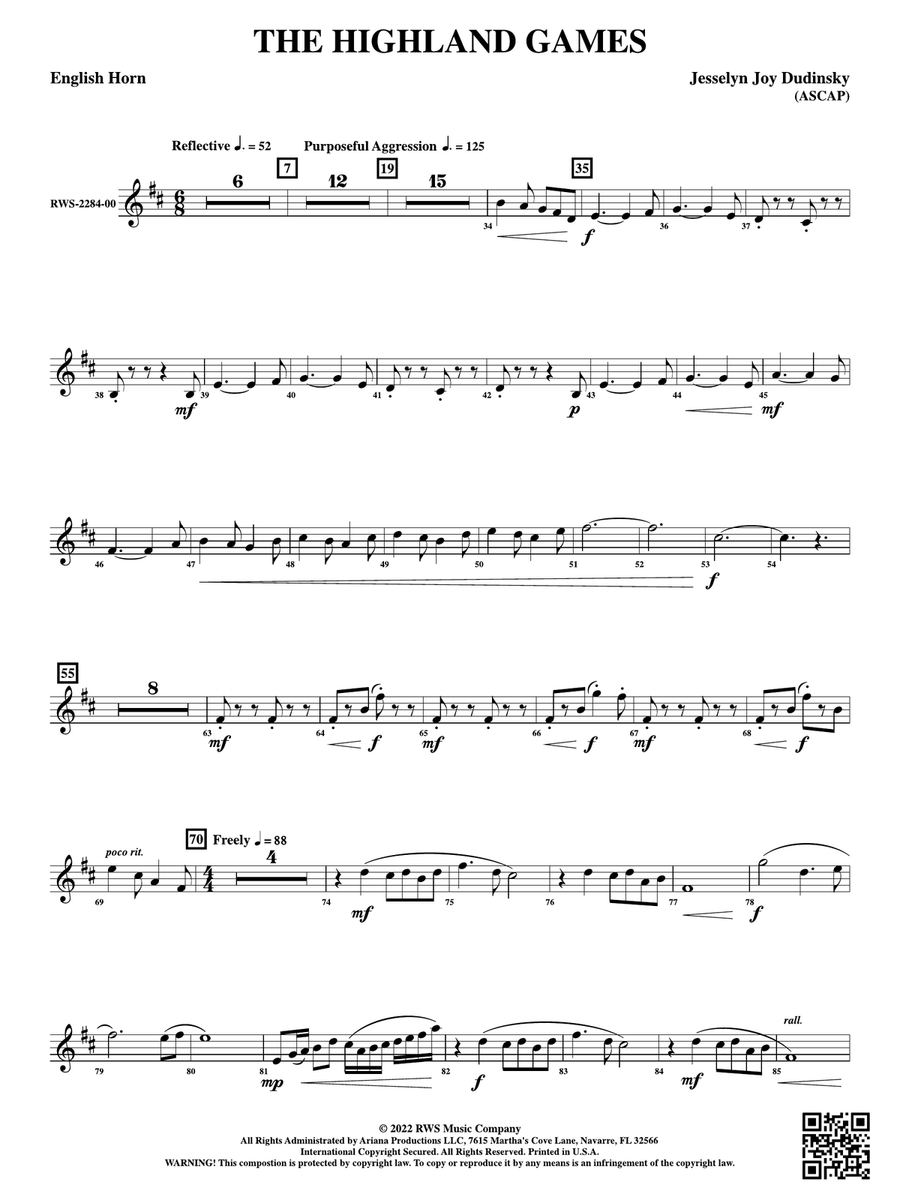 The Highland Games: English Horn English Horn scores gallery preview page 1