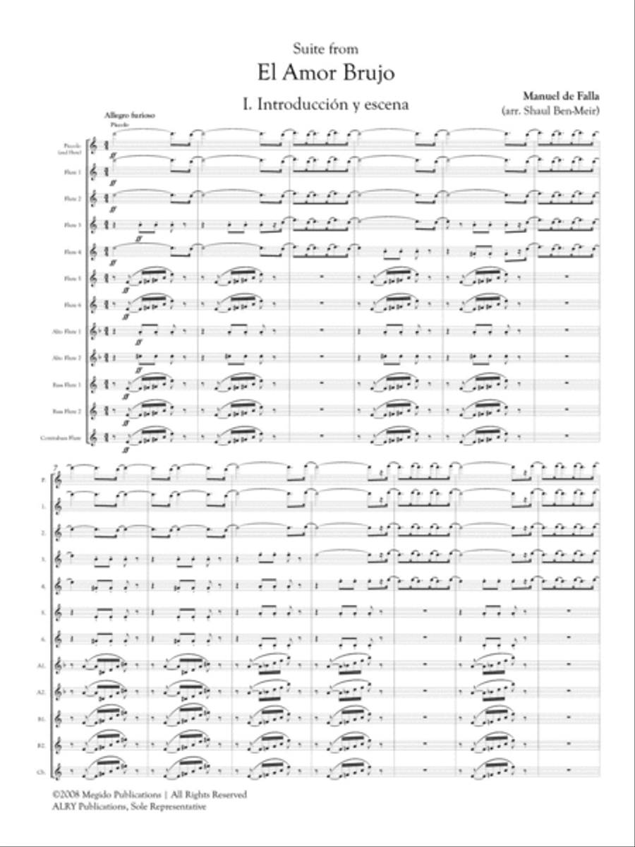 El Amor Brujo for Flute Orchestra Flute Choir scores gallery preview page 2