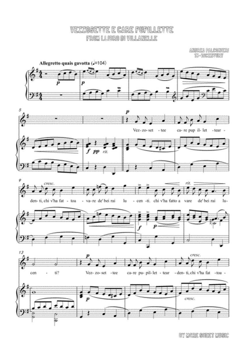 Falconieri-Vezzosette e care pupillette in G Major,for voice and piano image number null