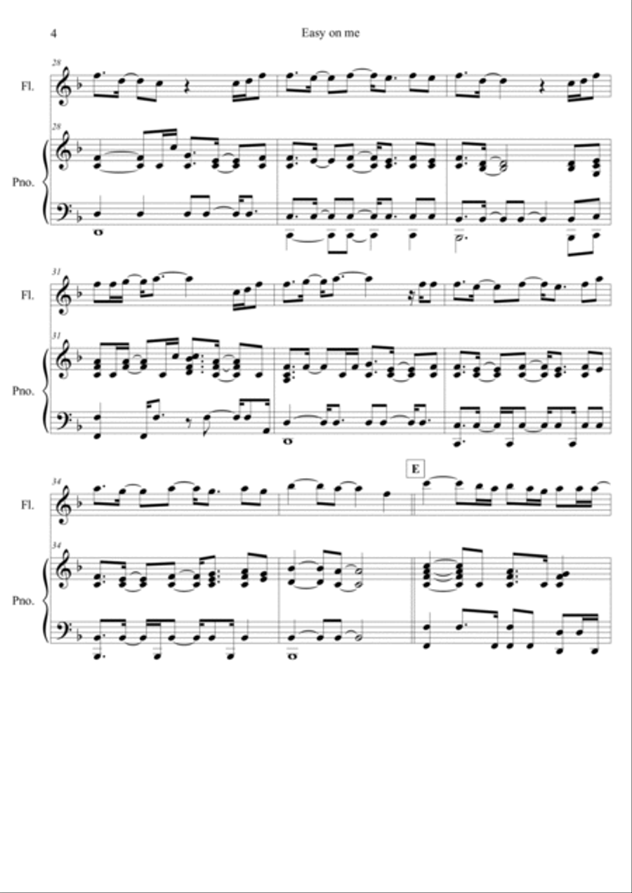 Easy On Me Flute Solo scores gallery preview page 5