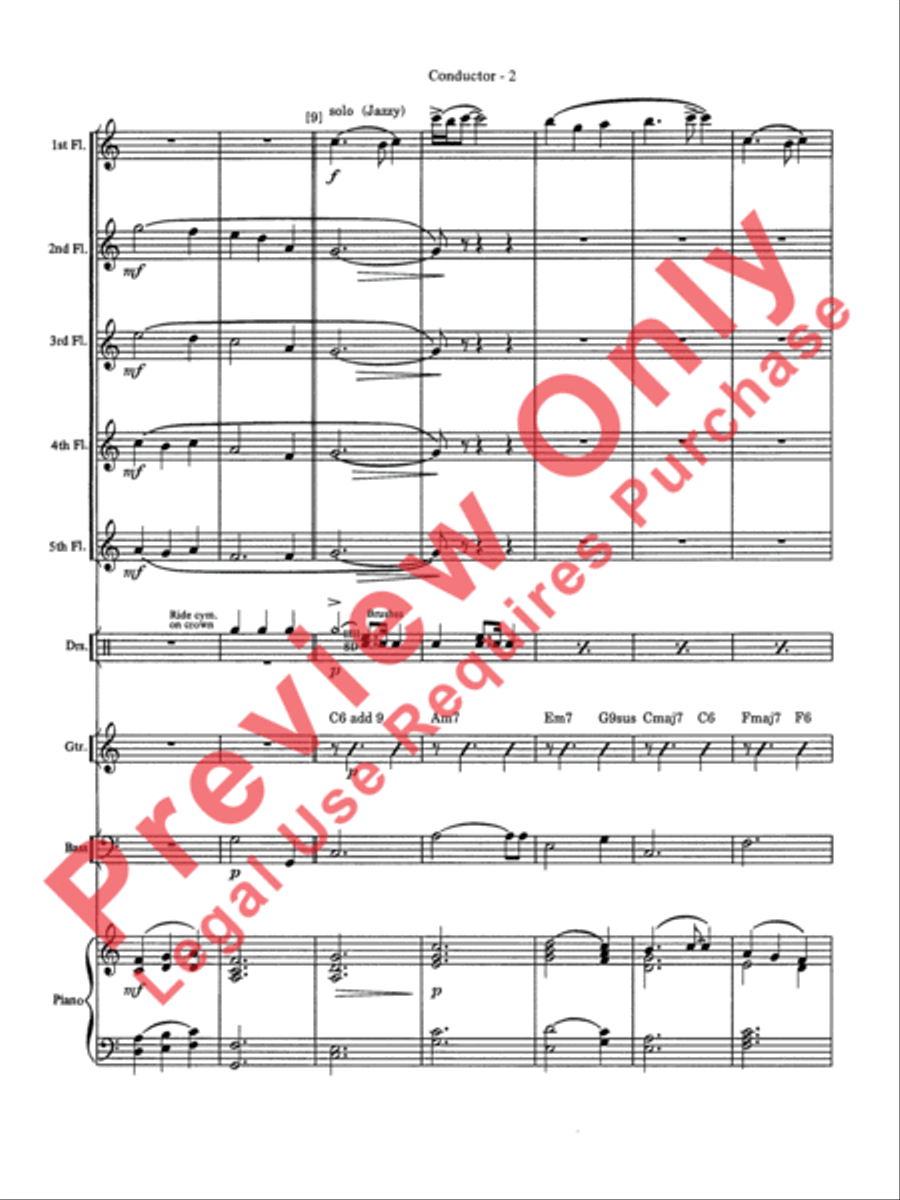 Over the Rainbow Flute Choir scores gallery preview page 3