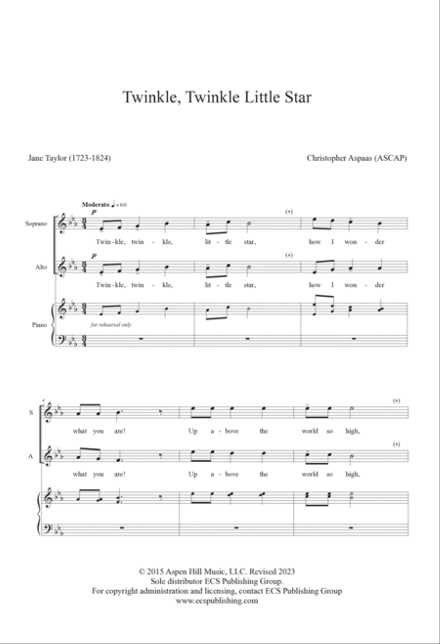 Twinkle, Twinkle Little Star Divisi scores gallery preview page 2