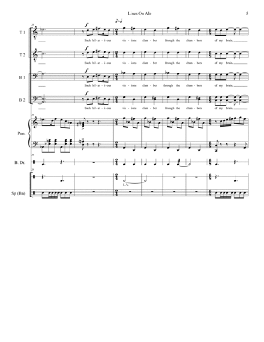 Lines on Ale TTBB scores gallery preview page 5