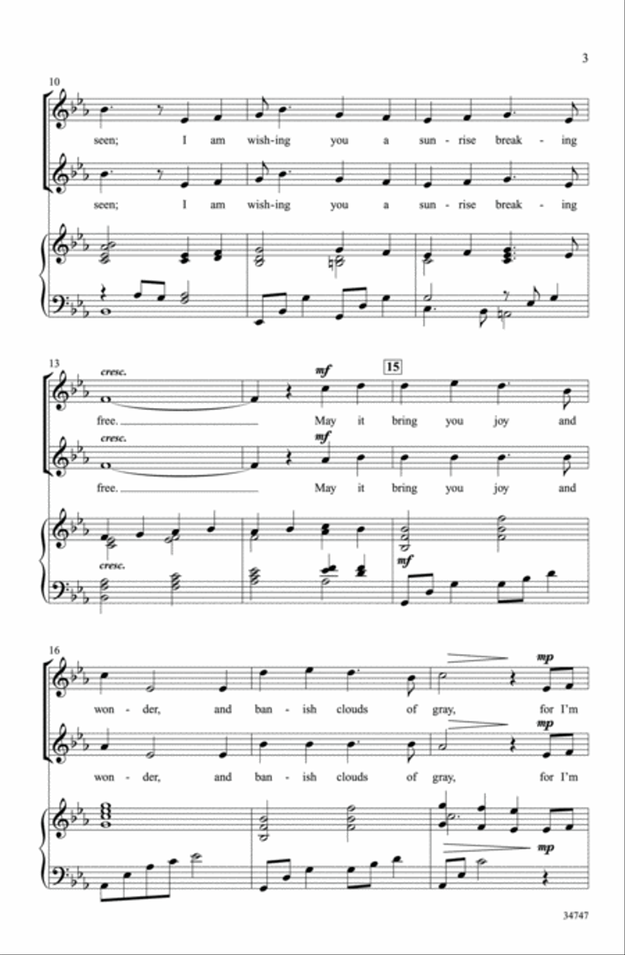 Wishing You a Sunrise Wishing You a Sunrise 2-Part scores gallery preview page 3