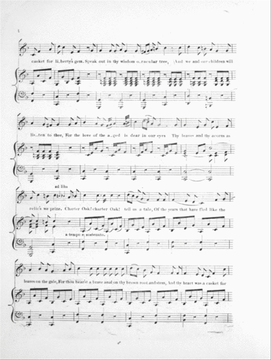 Charter Oak! Charter Oak Ancient and Fair! An Ancient American Ballad Voice scores gallery preview page 3