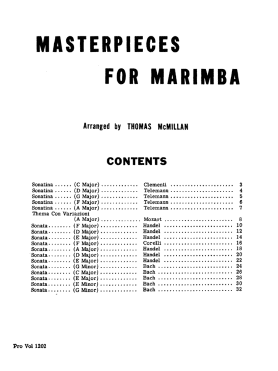 Masterpieces for marimba cheap