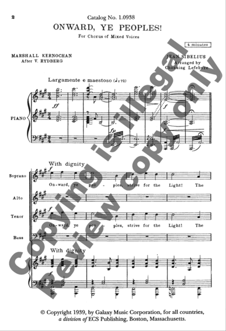 Onward, Ye Peoples! 4-Part scores gallery preview page 12