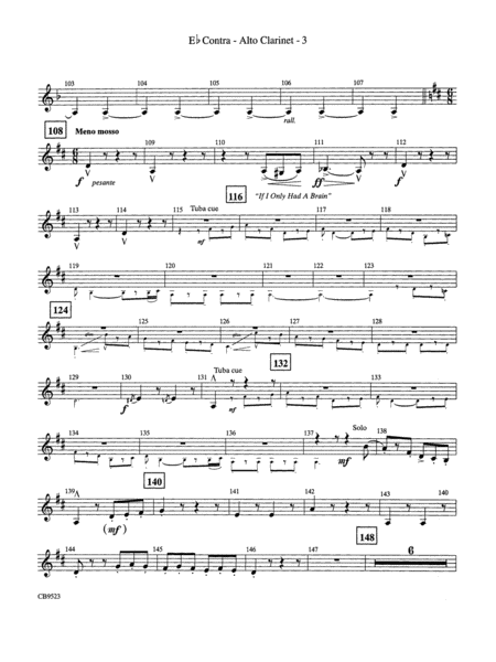 The Wizard of Oz (Medley): E-flat Contra-Alto Clarinet
