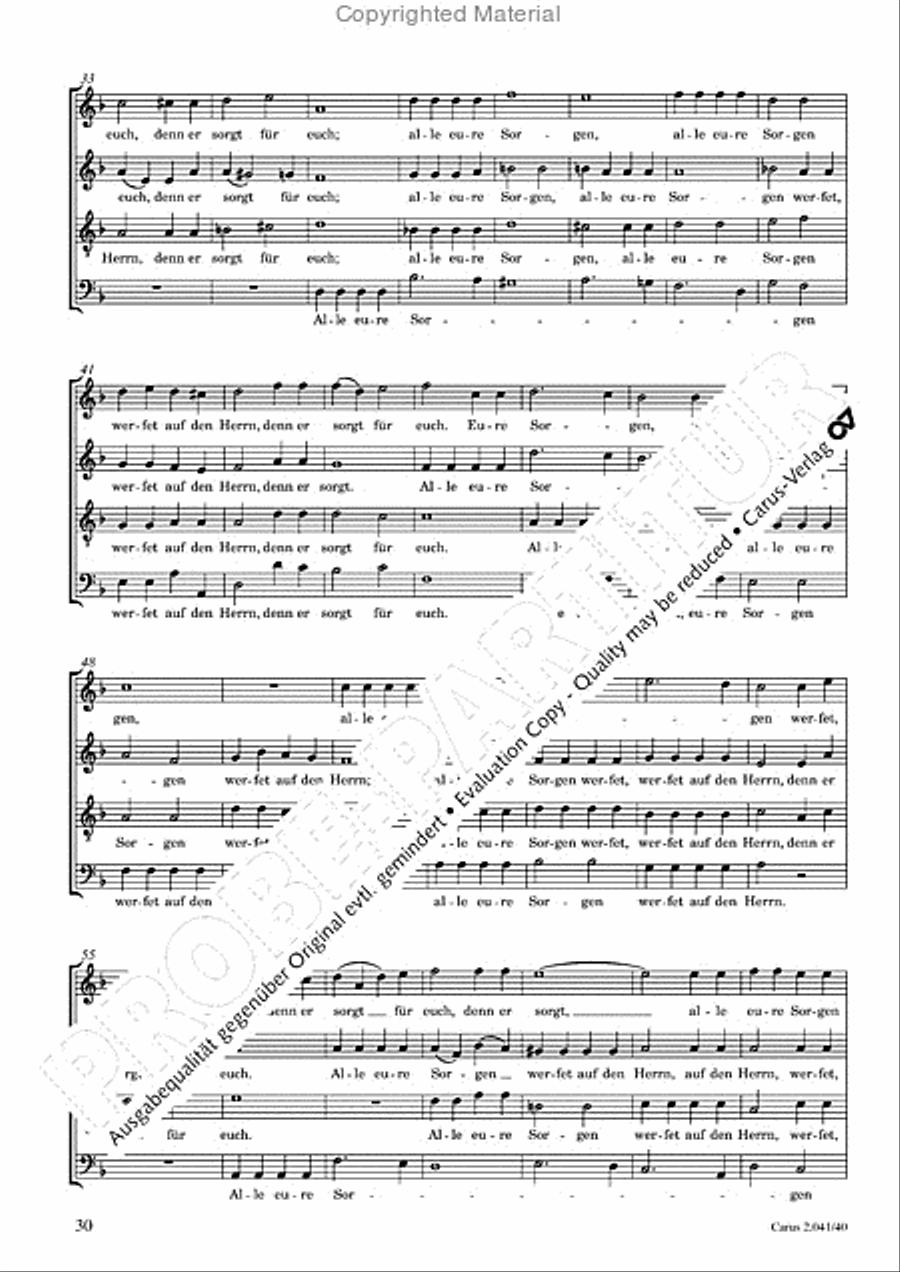Motets and arias for choirs collected and edited by Johann Adam Hiller, vol. 4 Voice Solo scores gallery preview page 31