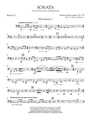 Sonata for Alto Saxophone, Op. 29 - Bassoon 2