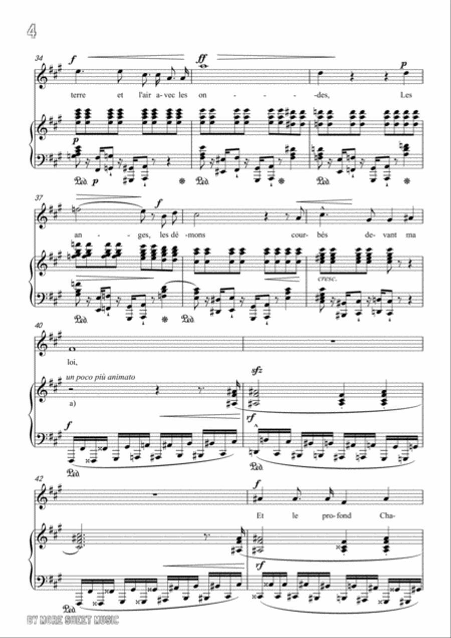 Liszt-Enfant,si j'étais Roi in A Major,for Voice and Piano Voice Solo scores gallery preview page 6