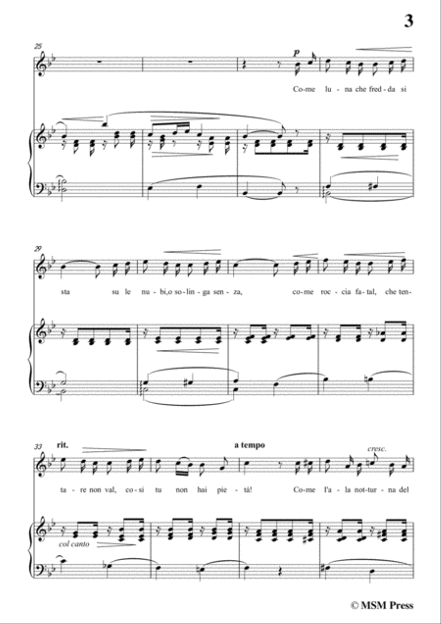 Tosti-Io voglio amarti! In B flat Major,for Voice and Piano Voice Solo scores gallery preview page 5
