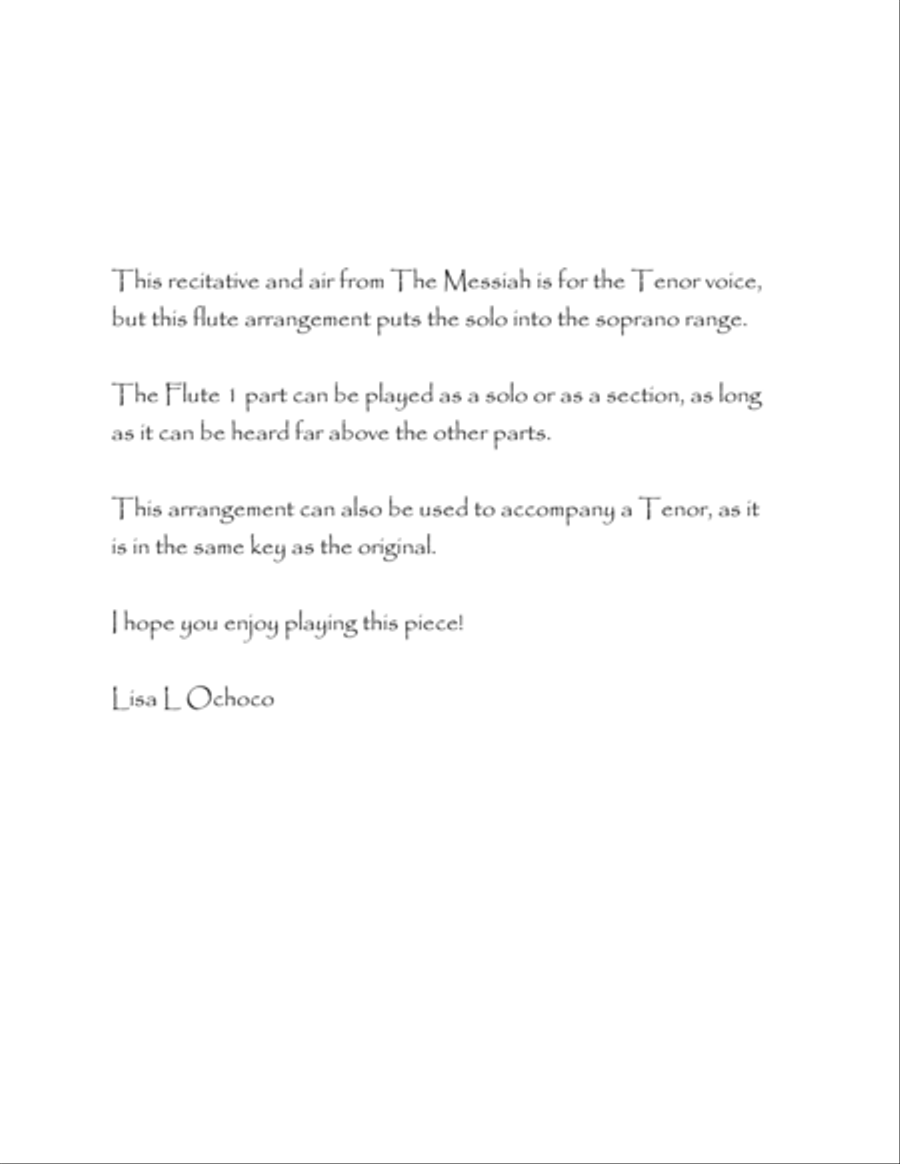 Comfort Ye & Every Valley from The Messiah for Flute Choir Flute Choir scores gallery preview page 2