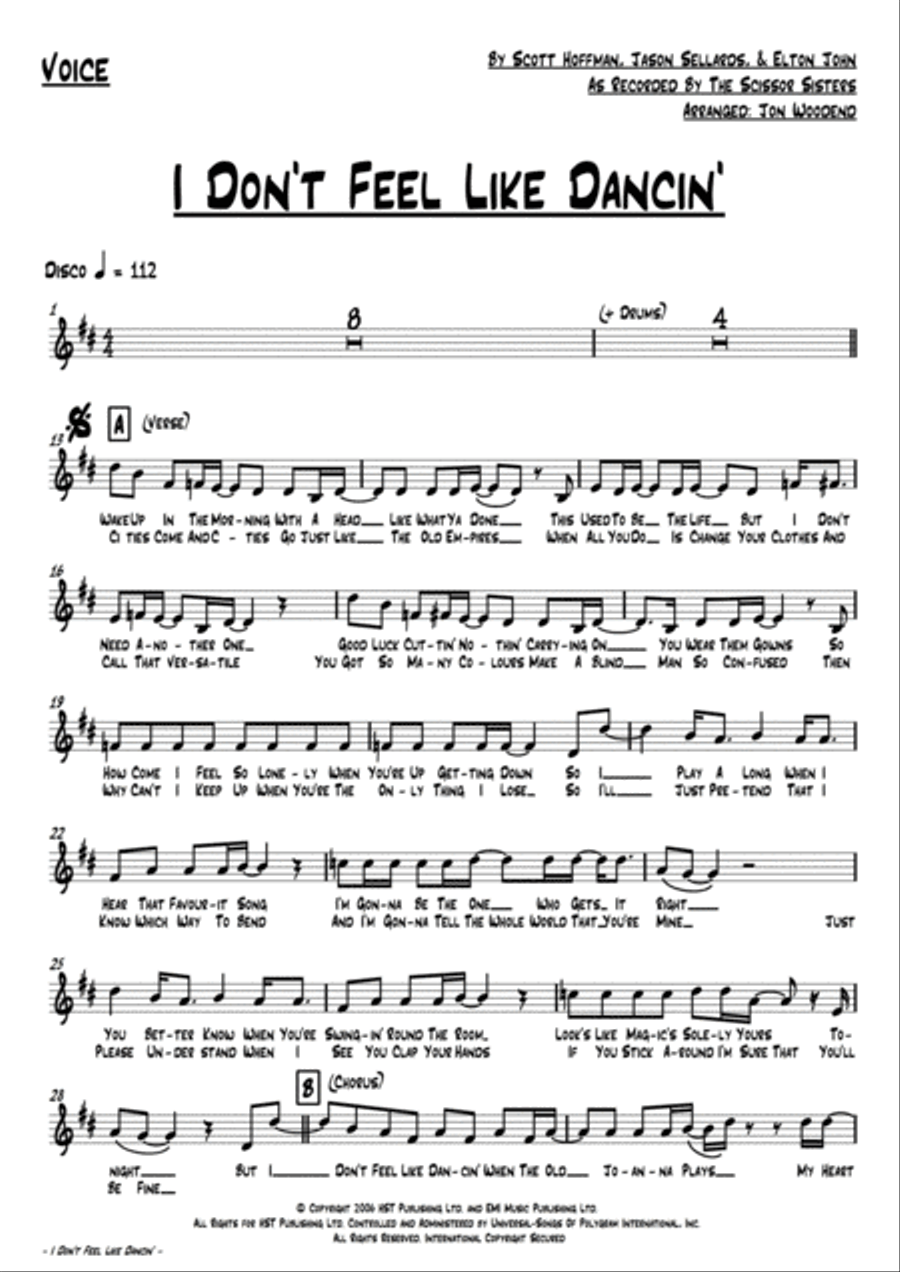 I Don't Feel Like Dancin'