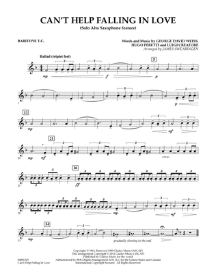 Can't Help Falling In Love (Solo Alto Saxophone Feature) - Baritone T.C.