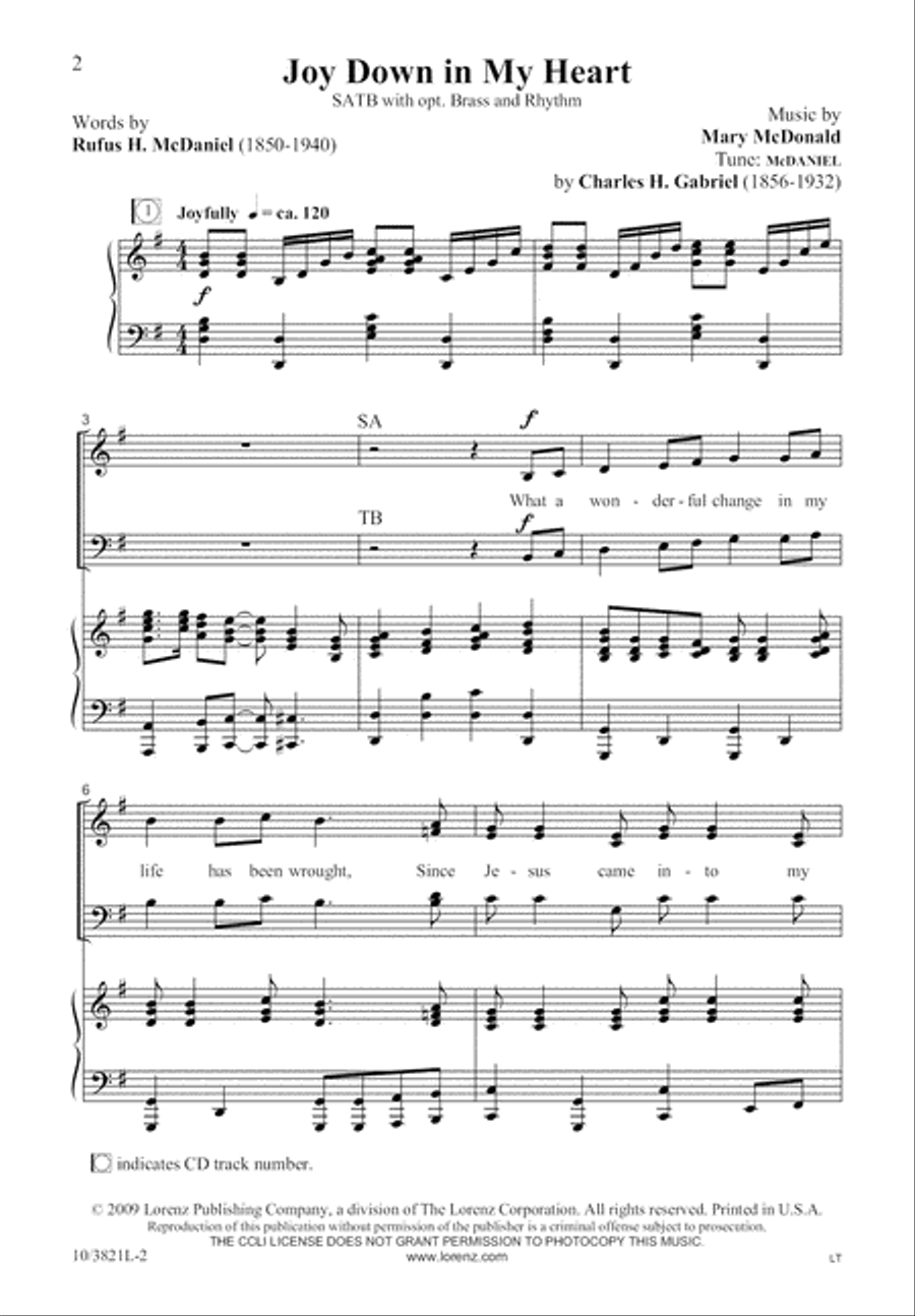 Joy Down in My Heart 4-Part scores gallery preview page 3