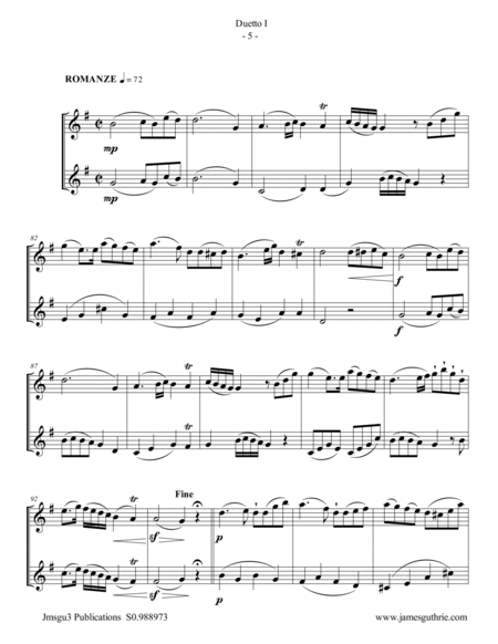 Stamitz: Six Duets Op. 27 Complete for Tenor Sax Duo image number null