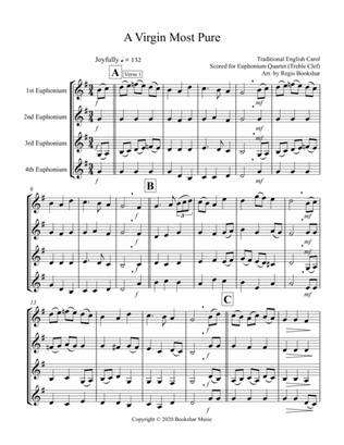 A Virgin Most Pure (Euphonium Quartet - Treble Clef)