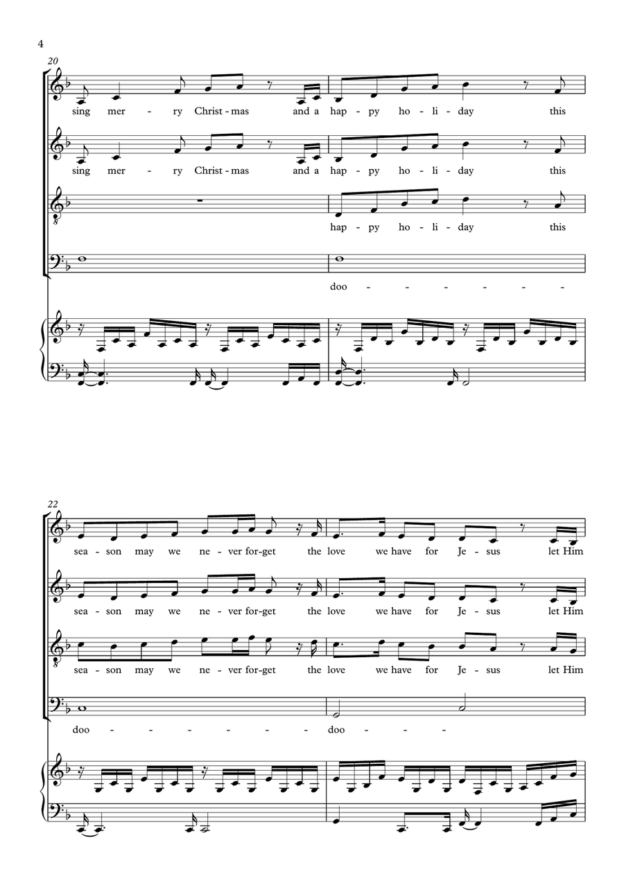 Pinoy Christmas Song Medley 4-Part scores gallery preview page 4