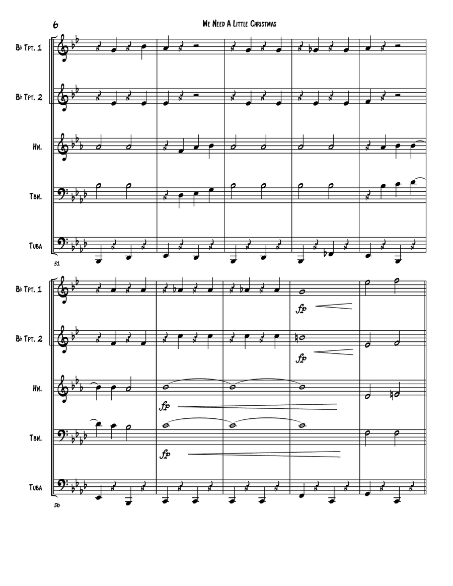 We Need A Little Christmas Brass Quintet scores gallery preview page 6
