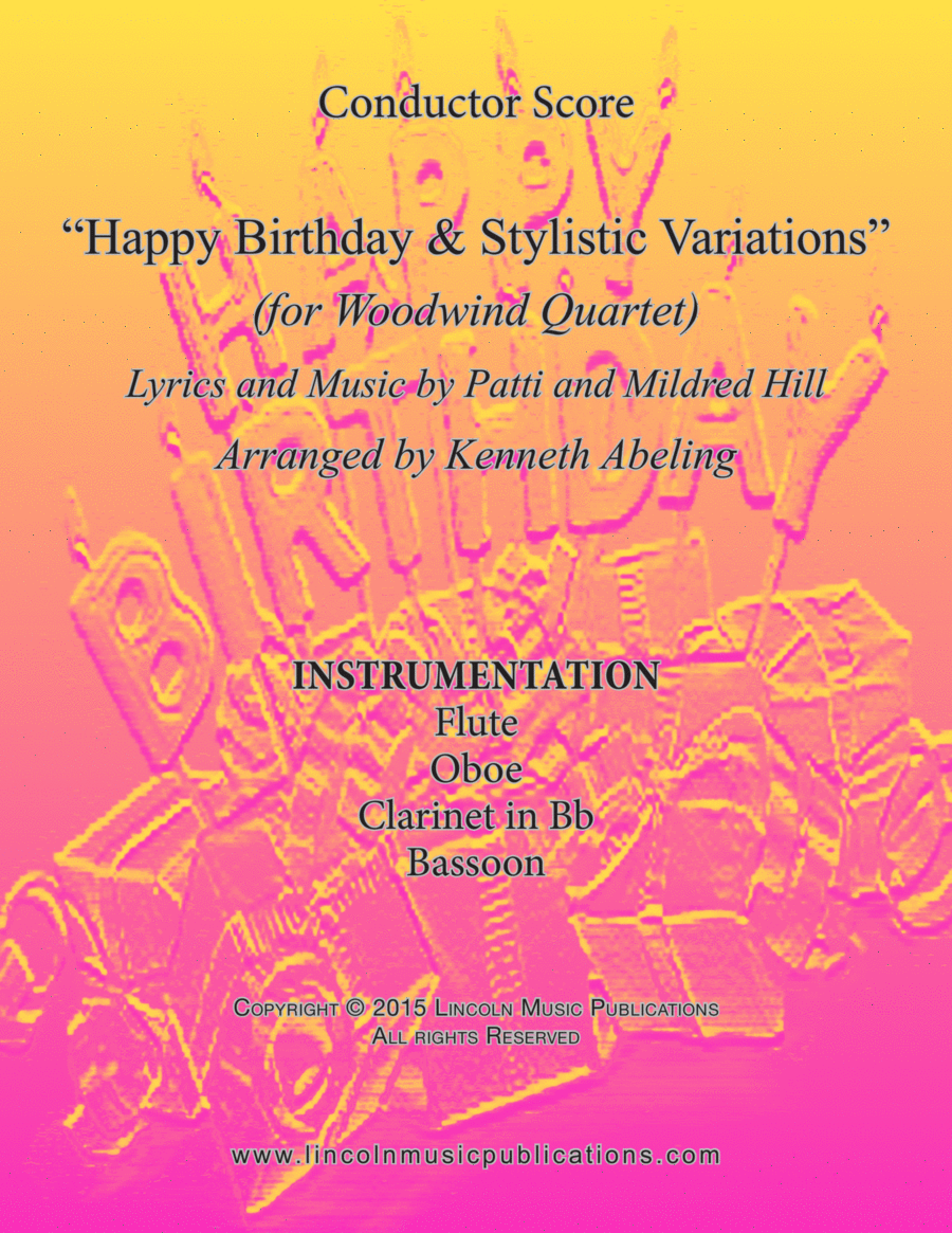 Happy Birthday and Stylistic Variations (for Woodwind Quartet) image number null